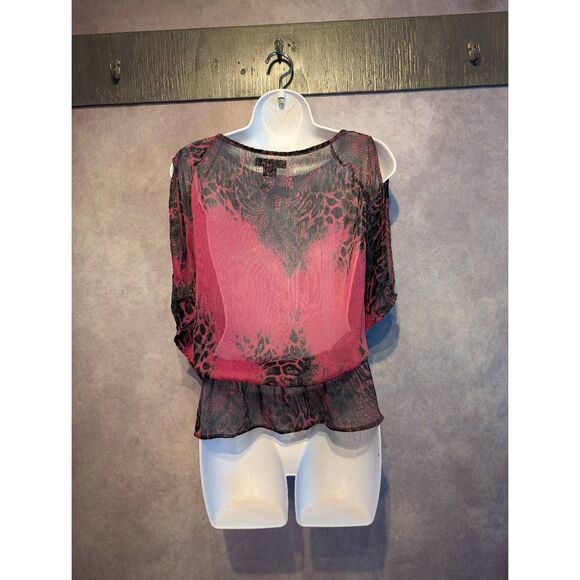 Rock & Roll Cowgirl sheer Cold shoulder blouse XL - Picture 3 of 4